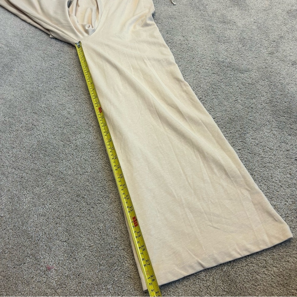 Zara beige cream ruffle frill halter top wide leg jumpsuit 100% cotton S NWOT - Picture 12 of 16